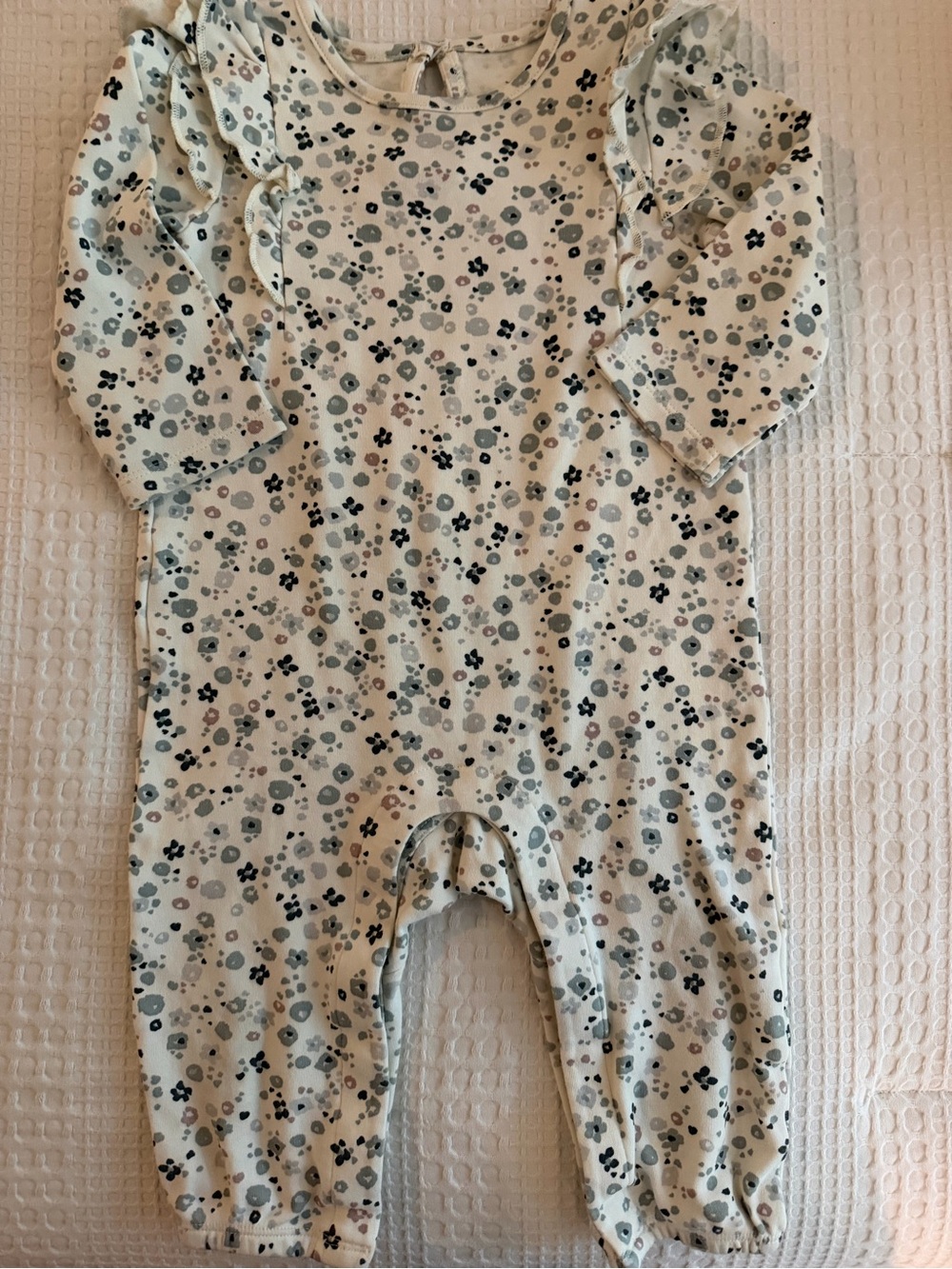 Pehr Floral One-Piece in Cream and Gray